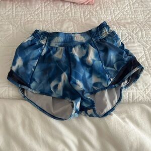 Lululemon hotty hot shorts 2.5 inch low rise Blue Tie-Dye Shorts- discontinued